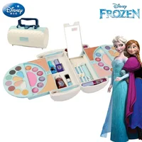 Disney girls Princess frozen elsa anna real suitcase  case Makeup set with original box  Cartoon  Beauty Fashion Pretend Toys 1