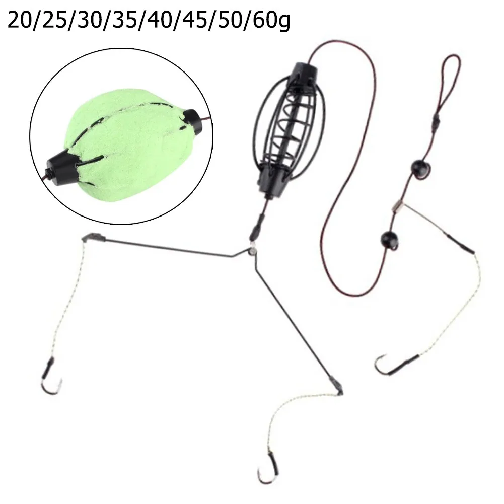 

20-60g Olive Carp Fishing Bait Cage Square Bait Cage Nesting Feeder Device Anti-hanging Bottom Spring Cage