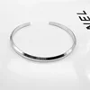 4mm Simple Alloy Gold Color Open Bracelet For Women Rose Gold Color Hip Hop Jewelry Trend Bracelet Accessories Gift 6