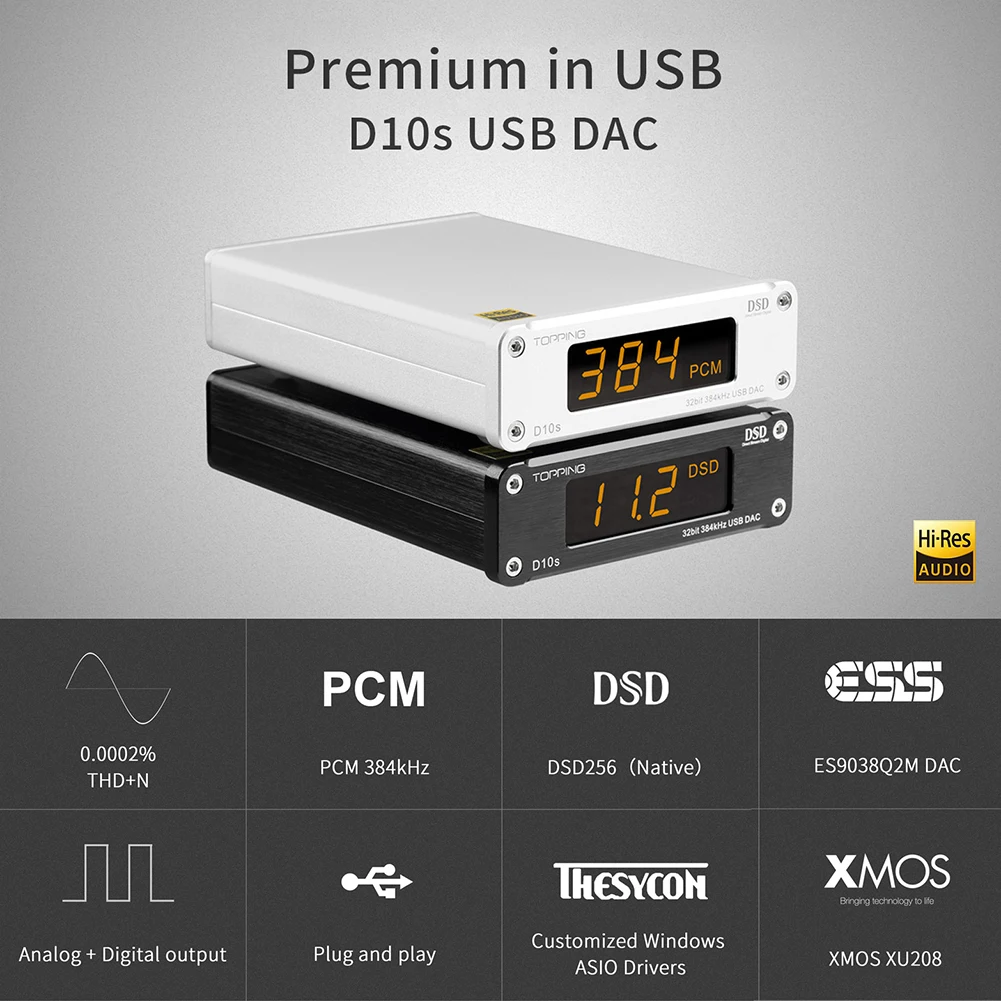 TOPPING D10S ES9038Q2M Digital to Analog Convertor (DAC)