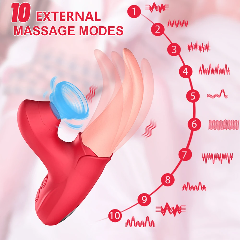 Rose Tongue Licking Sucker Vibrator For Women Nipple Clit Stimulator Love Egg Dildo Vibrating Massager Female Adult Sex Toys