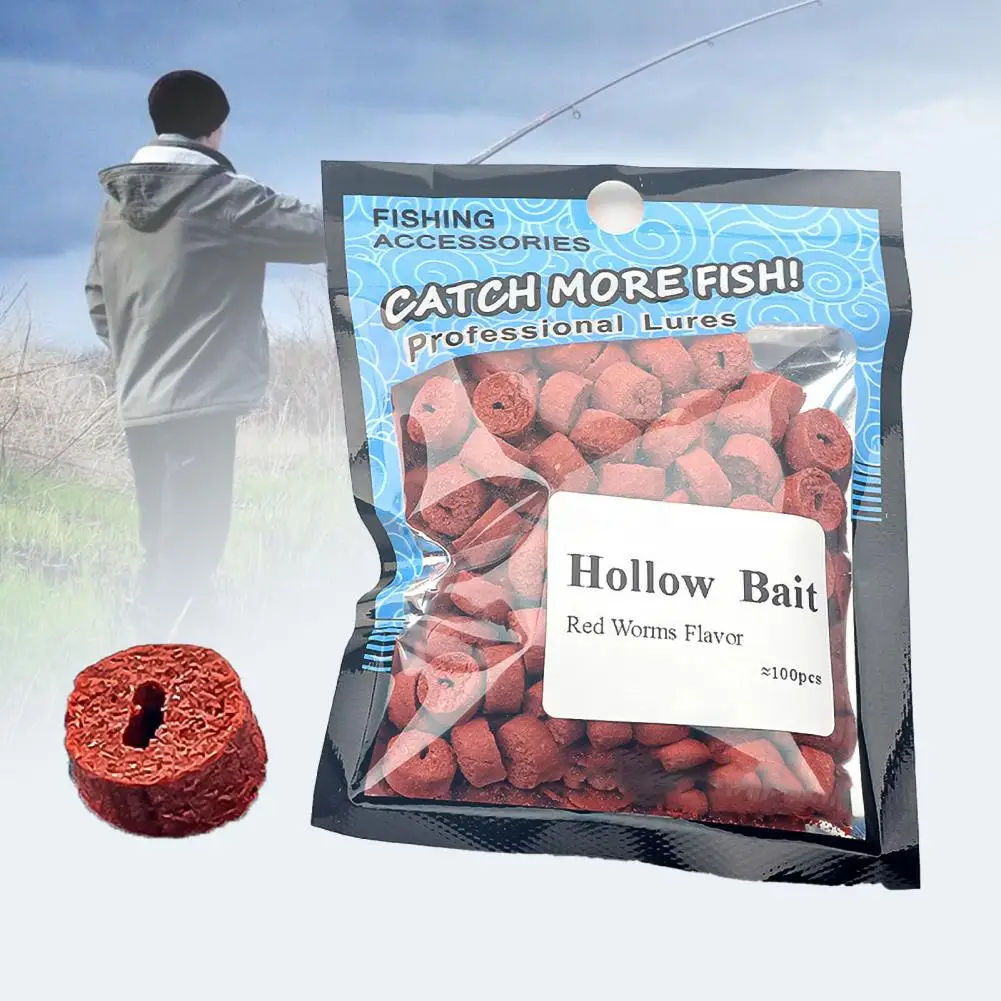 Hollow Red Bait Artificial Attractive Eco-friendly Insect Particle Fishing Lure Grass Carp Baits for Angling