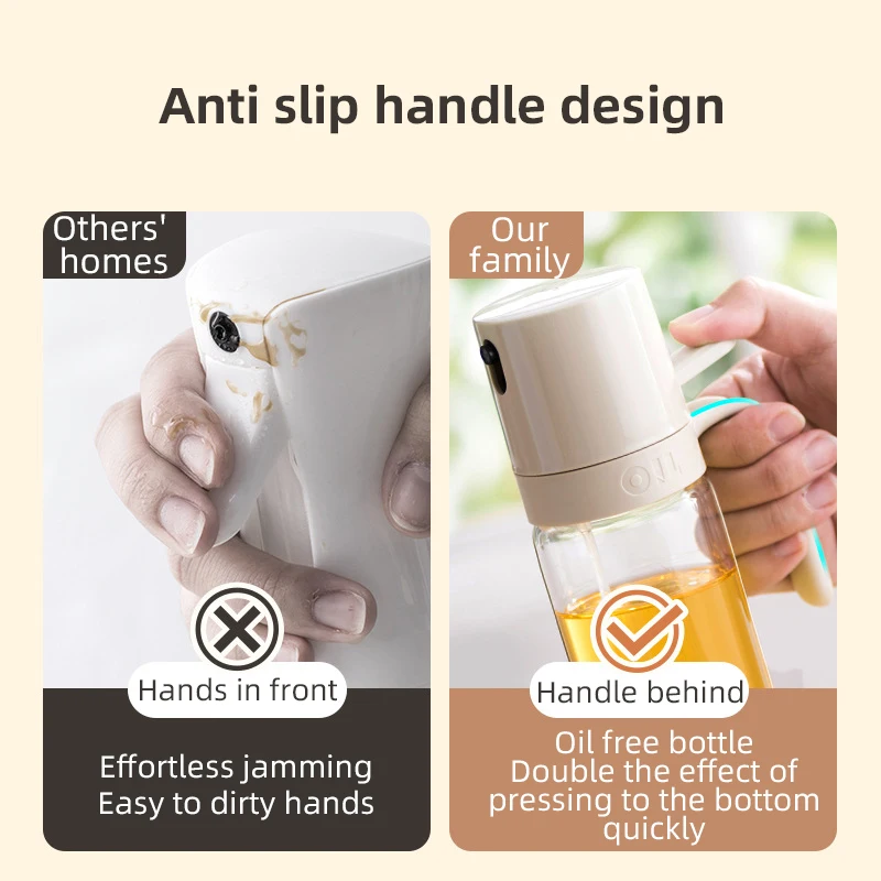 Kitchen Oil Spray Bottle Pressing Glass Oil Spray Bottle Household Air Fryer Seasoning