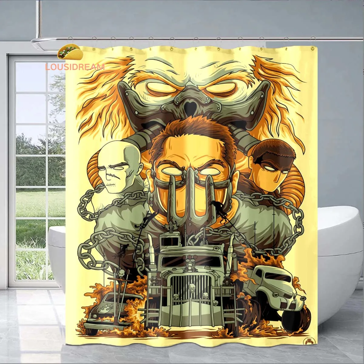 

Mad Max Fury Road Exquisite Shower Curtain Fashionable Decorative Gift for Adult Children's Bathroom Waterproof and Mildew-proof