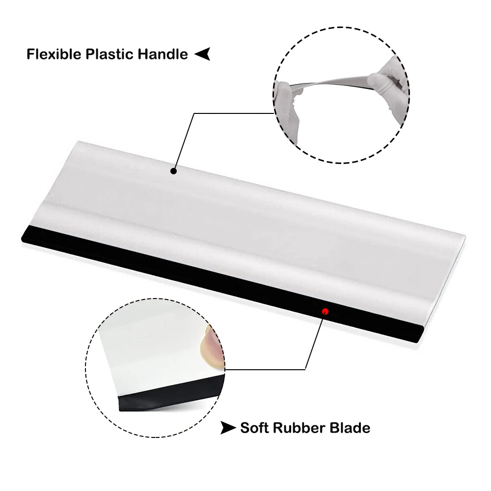 

6" Window Tinting Block Squeegee Soft Rubber Edge Scraper Carbon Fiber Car Vinyl Wrapping Wallpaper House Cleaning Tools