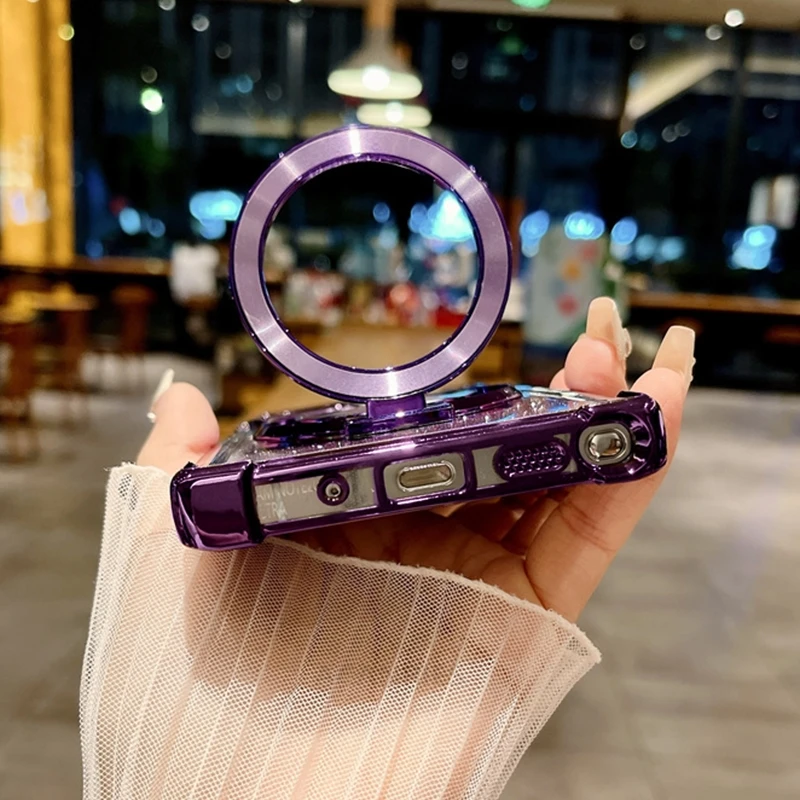 Plating Magnetic Holder Silicone Stand Case - Premium Protective Cover