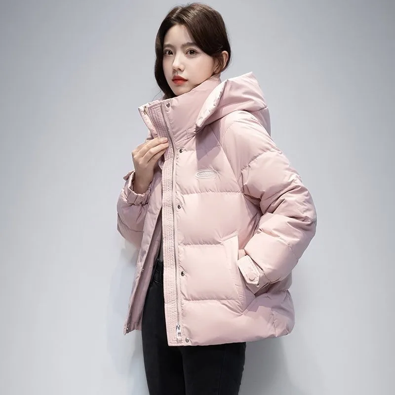 2023 New Women Down Jacket Winter Coat Female Short Fashion Parkas Thick Warm Outwear Hooded Simplicity Versatile Overcoat