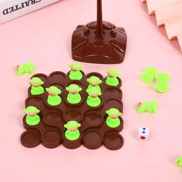 Stackable Mini Monkey Balance Tree Plastic Balancing Montessori Math Toy Random Color Desktop Toys Interaction Tabletop Game 2