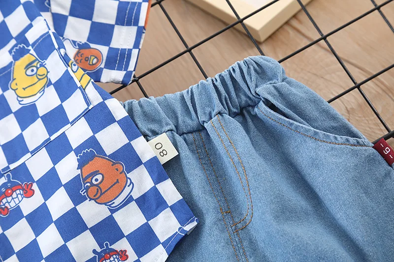 Children's clothing summer baby clothes girls letters short-sleeved suits boys lapel shirts shorts simple casual two-piece suit Baby Clothing Set for girl