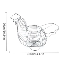 Homewares Chicken Hen Shaped Egg Collection Storage Wire Basket Farmhouse Style Organization 6