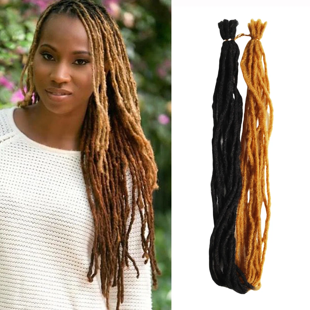 10 Strands/Piece Synthetic Crochet Dreadlocks Hair Extension 40 Inch Blonde Black Braiding Hair for Women Easy to Install