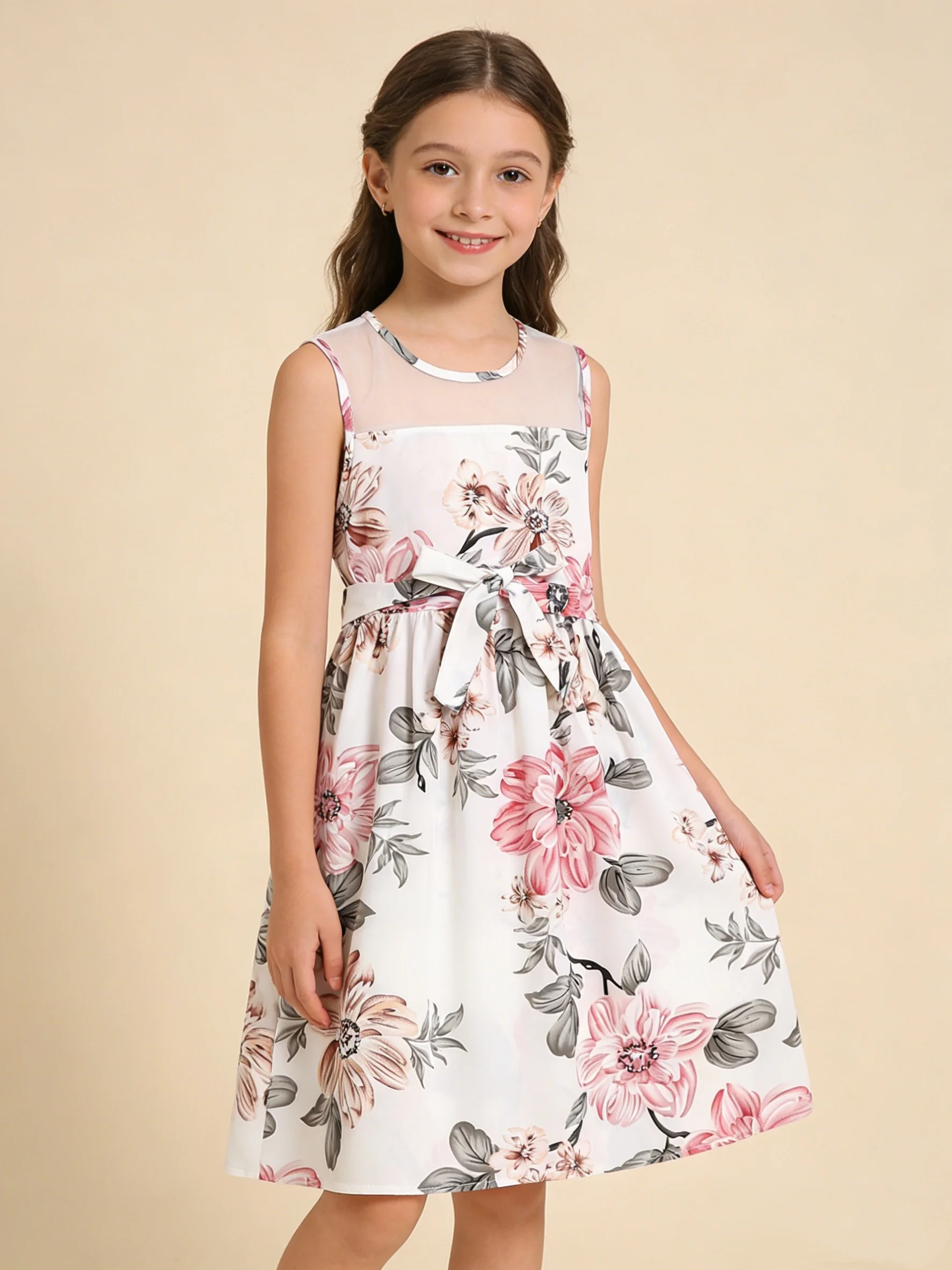Girls Floral Lace Dress 5