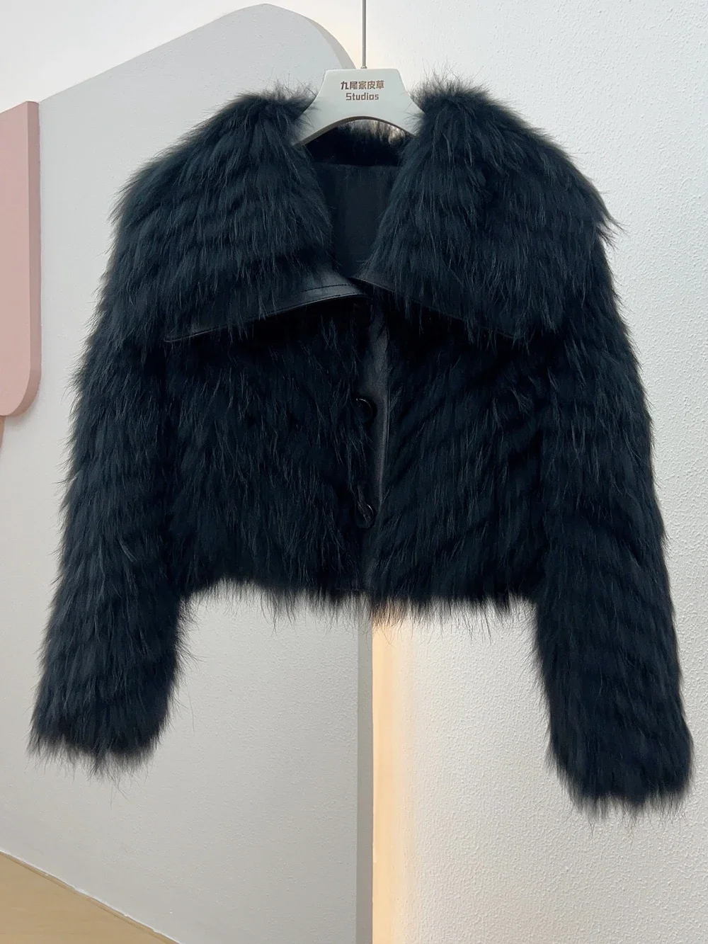 Short Real Fur of Raccoon Coat Female Young Puffy Jackets 2023 Winter Knitted Thick Warm Lapel Long Sleeves Women's Clothing 1Pc