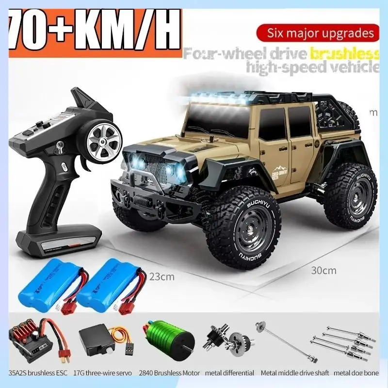 오프로드 고속 브러시리스 모터 몬스터 트럭, 어린이 장난감 선물, 2.4G 1/16, 70KN/H 또는 50N/H 4WD RC카, LED 헤드라이트, 4x4