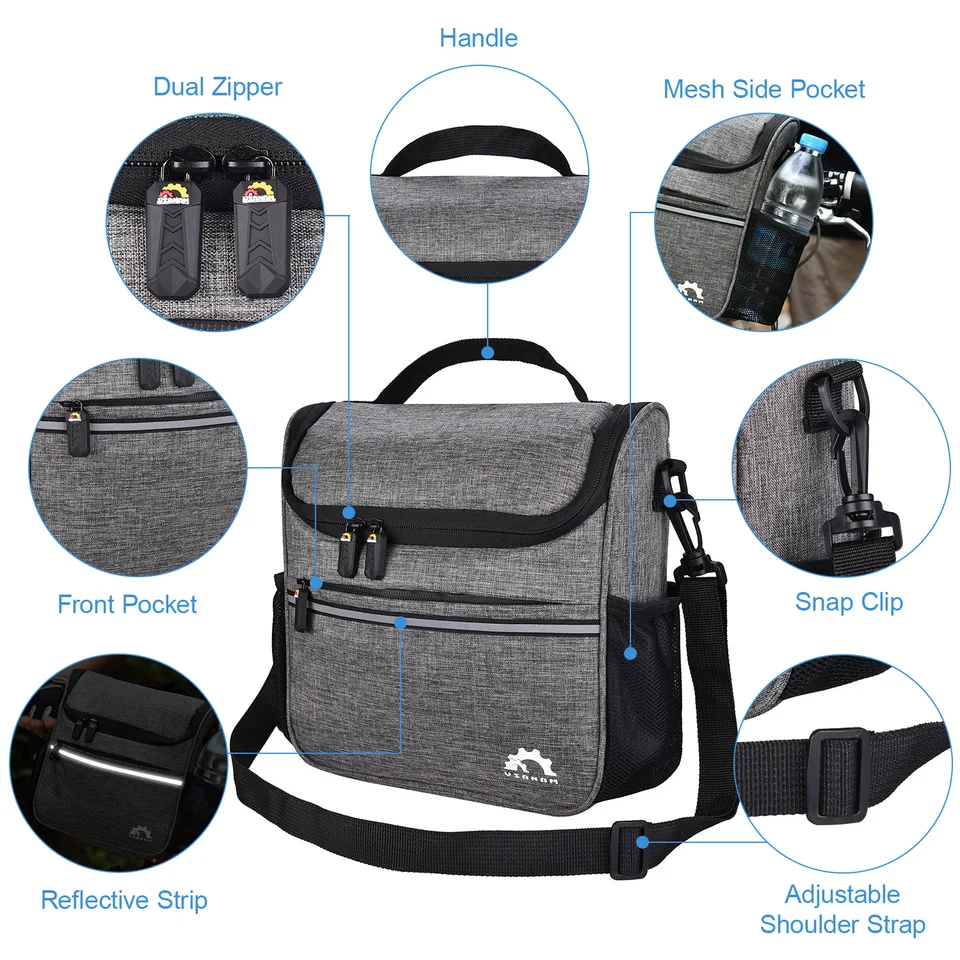 Bolsa De Manubrio Frontal Para Bicicleta, Capacidad De 5 L