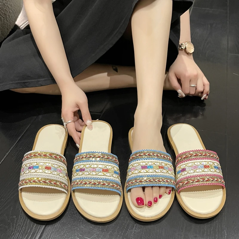 Women Shoe Summer Greek Style Boho Folk-custom Artisanal Ladies