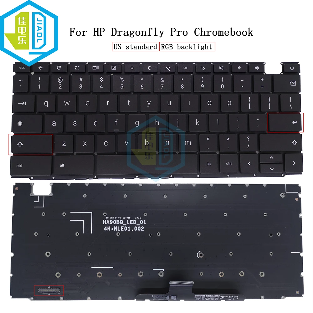 Tastiere Di Ricambio Per Retroilluminazione Colorate/Rgb Usa Usa Per Tastiere Retroilluminate Hp Dragonfly Pro Chromebook Stati Uniti Muslimb