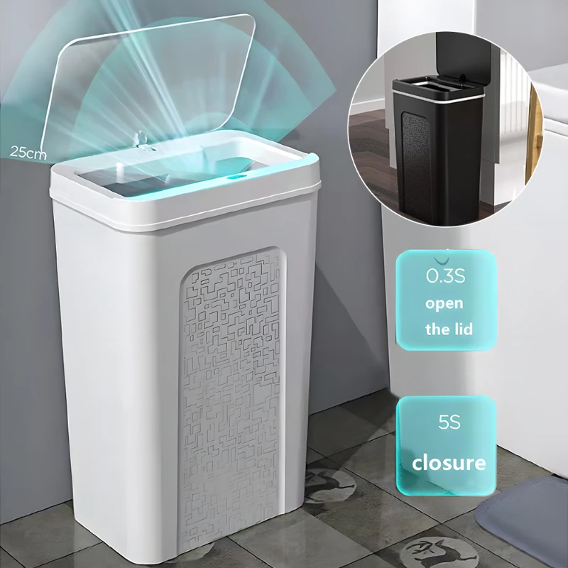 12/18L Automatic Induction Trash Can Smart Electric Touch Garbage