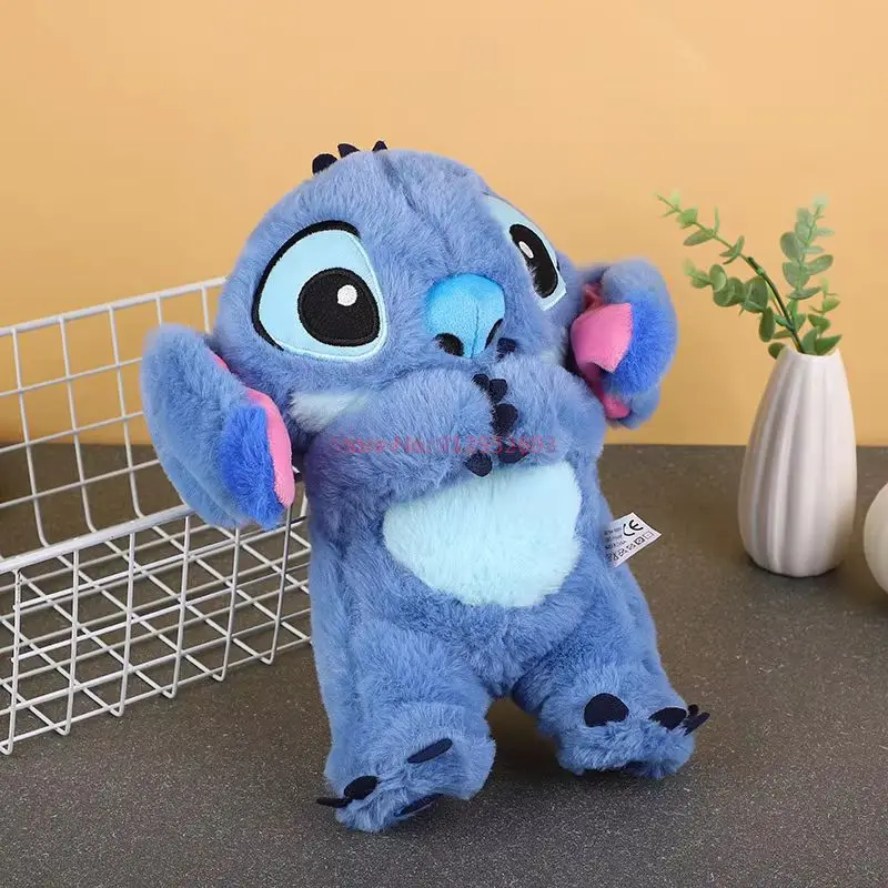 Disney Stitch Baby Sleeping Companion Sound Soothing Musical Plush Toy With Air Bag Doll Breathing Toys Gifts Kawaii Toys 6