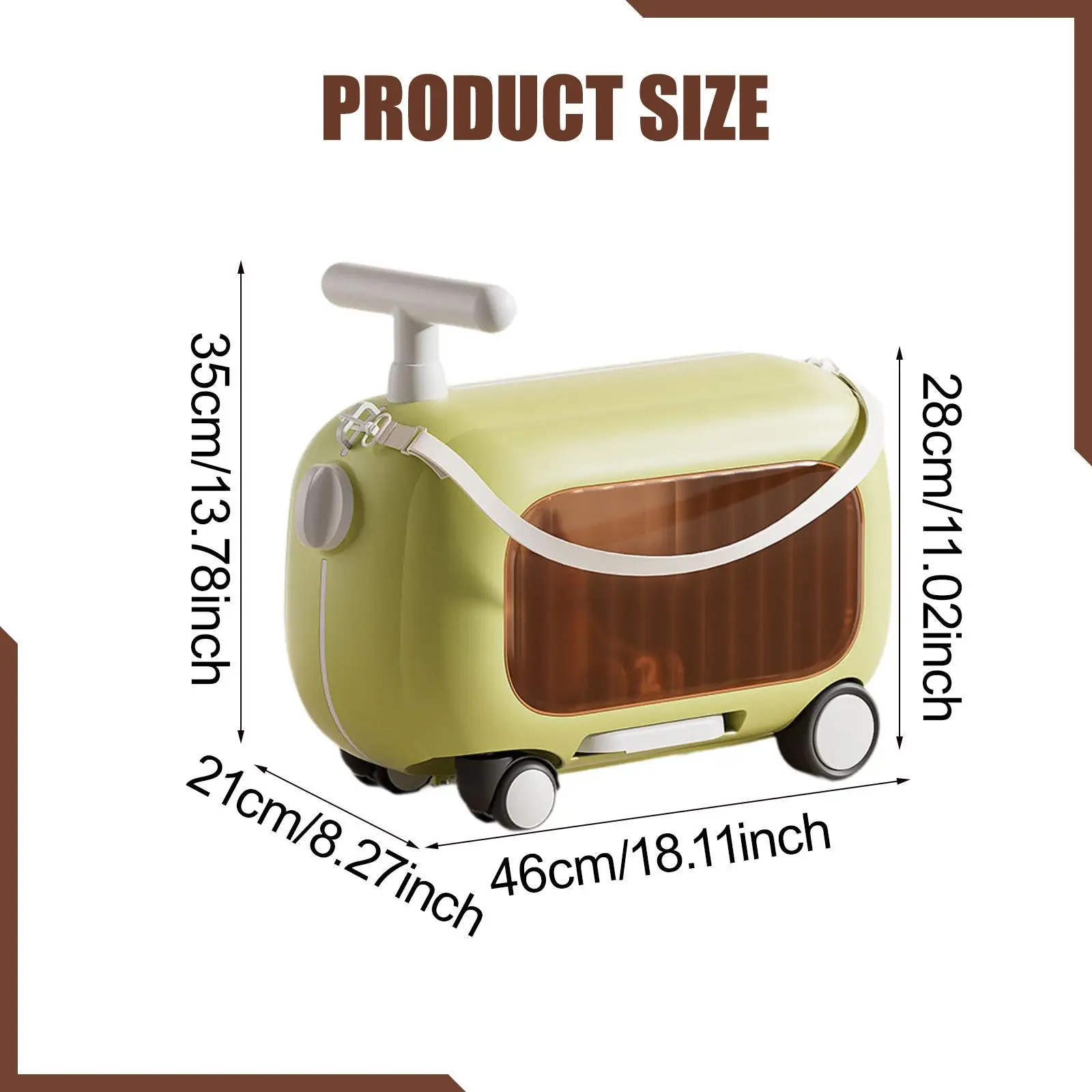 Ride on Suitcase, Luggage Case with Wheels Rideable Carry on Storage Carry on Luggage Children's Suitcase, for Aged 2-6 Years