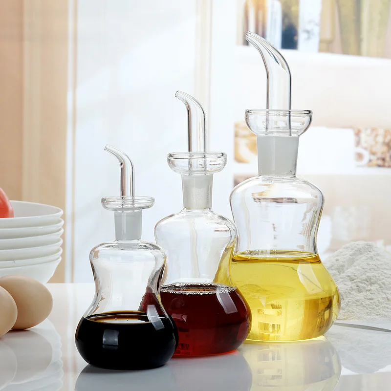 Nordic Glass Oil Pot, Seasoning Pot, Soy Sauce Bottle, Vinegar Pot, Household Kitchen Supplies, Leak-proof Oil Bottle, 1Pc