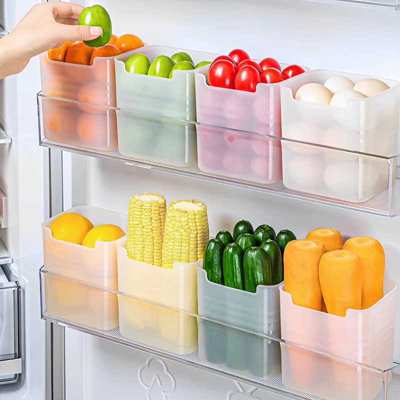 Hesroicy Fridge Freezer Storage Box Transparent Visible Multipurpose Large  Opening Refrigerator Side Door Vegetable Fruit Storage Box Home Supply