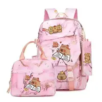 Capybara Print Backpack Set With Lunch Bag And Pencil Bag Large Capacity Lightweight And Breathable Outdoor 1