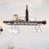 Wine Rack Wall Floating Bar Shelves Wine Shelf Real Wood Shelves Wall Shelf Unit Steam Punk Pipe Shelving Wine Glass Rack 4