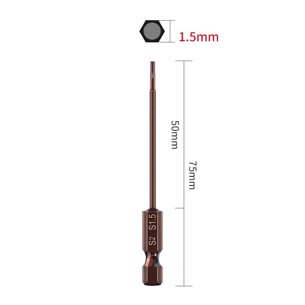 

Exceptional Durability Hex Screwdriver Bits 75mm Length Magnetic Tips Suitable for Pneumatic Batches and Electric Drills