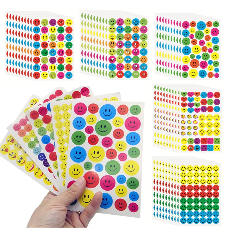 

Smile Face Stickers Cute Happy Sad Teacher Incentive Reward Stickers for Kids School Student Planner Kindergarten Gift
