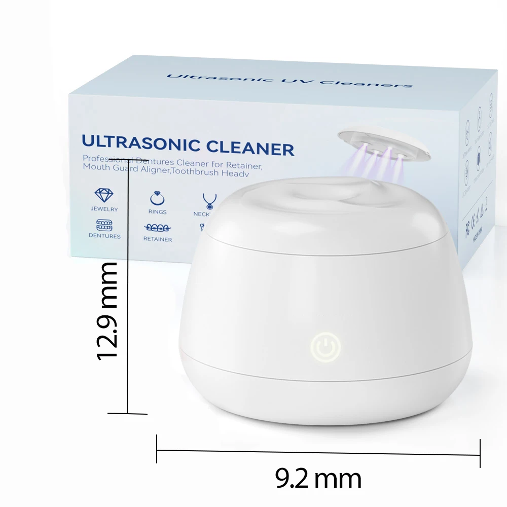 KUNPHY Dental Ultrasonic Retainer Cleaner Machine 48kHz Dental Cleaning Pod with UV 200ML Deep Cleaning Bath for Denture Aligner 6