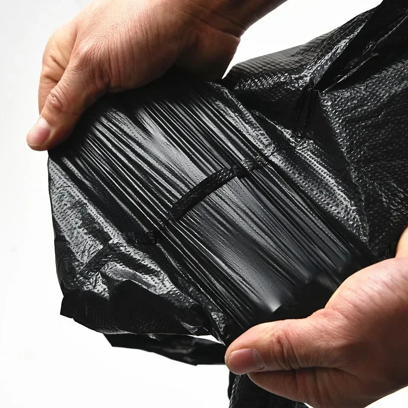 Black Plastic Grocery Shopping Bags with Handle
