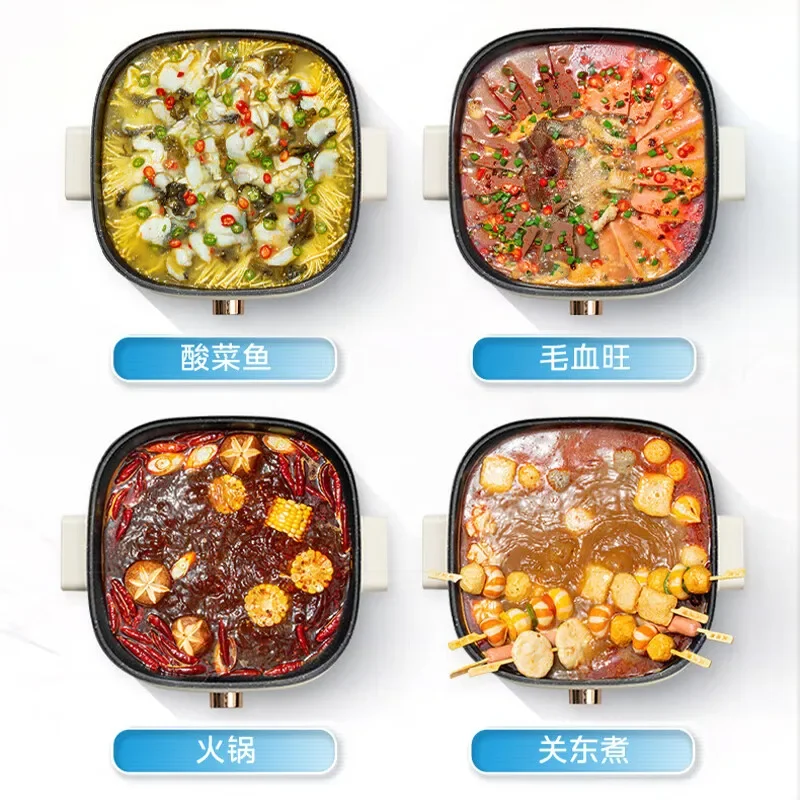 Midea 전기 차핑 접시, 대용량 다기능 쿠커, 요리 냄비, 음식 워머, 세척하기 쉬운