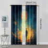 2pcs, Print Curtains 2D print with Man & Youngsters Holding Balloons Versatile Durable Polyester (without rod) Room Decor Ldeal 4