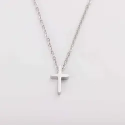 Elegant Mirror Polished Stainless Steel Cross Necklace with Bead Charms - Perfect Gift (Steel color)