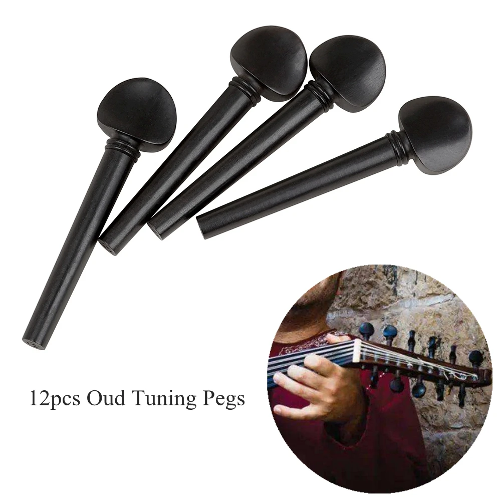 

12pcs/set Oud Tuning Pegs Ebony with Persian Eyes String Instrument Replacement Maintenance Parts Accessories