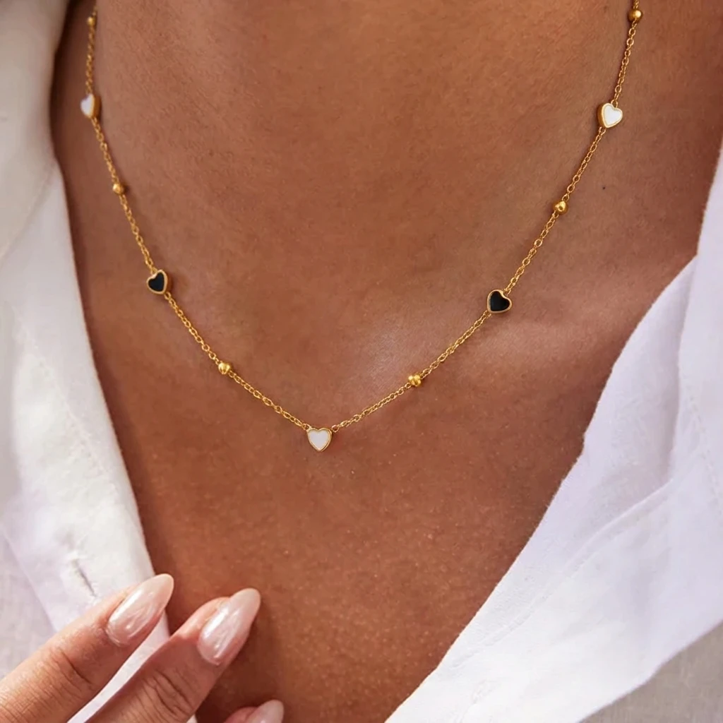 Minimalistische Edelstahl-Charm-Halskette für Frauen Elegante PVD-Vergoldete Choker-Kette Party Alltags-Schmuck Geschenk Wasserdicht