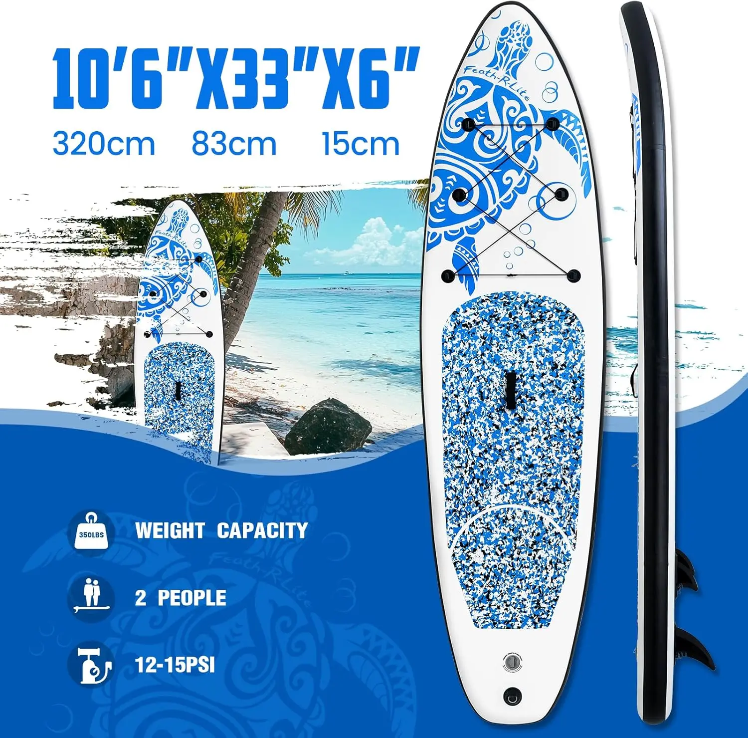 Inflatable Stand Up Paddle Board 10'x30''x6'' Ultra-Light (16.7lbs) SUP with Accessories