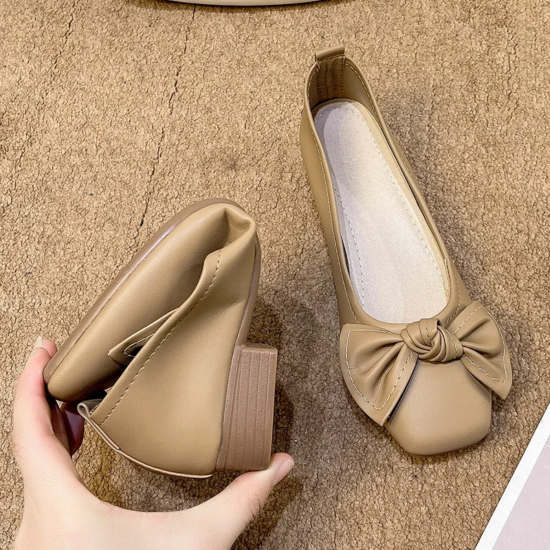 

Summer Shoes Ladies Women's Moccasins Bow-Knot Low Heels Soft Modis Casual Female Sneakers Square Toe Flats 2023 Butterfly Comfo