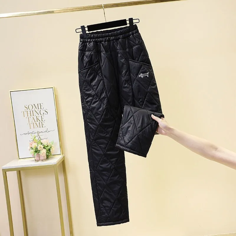 신상바지 Winter Golf Wear Women Korean Luxury Golf Pants Thin Light Down Cotton Pants Keep Warm Casual Women Clothes