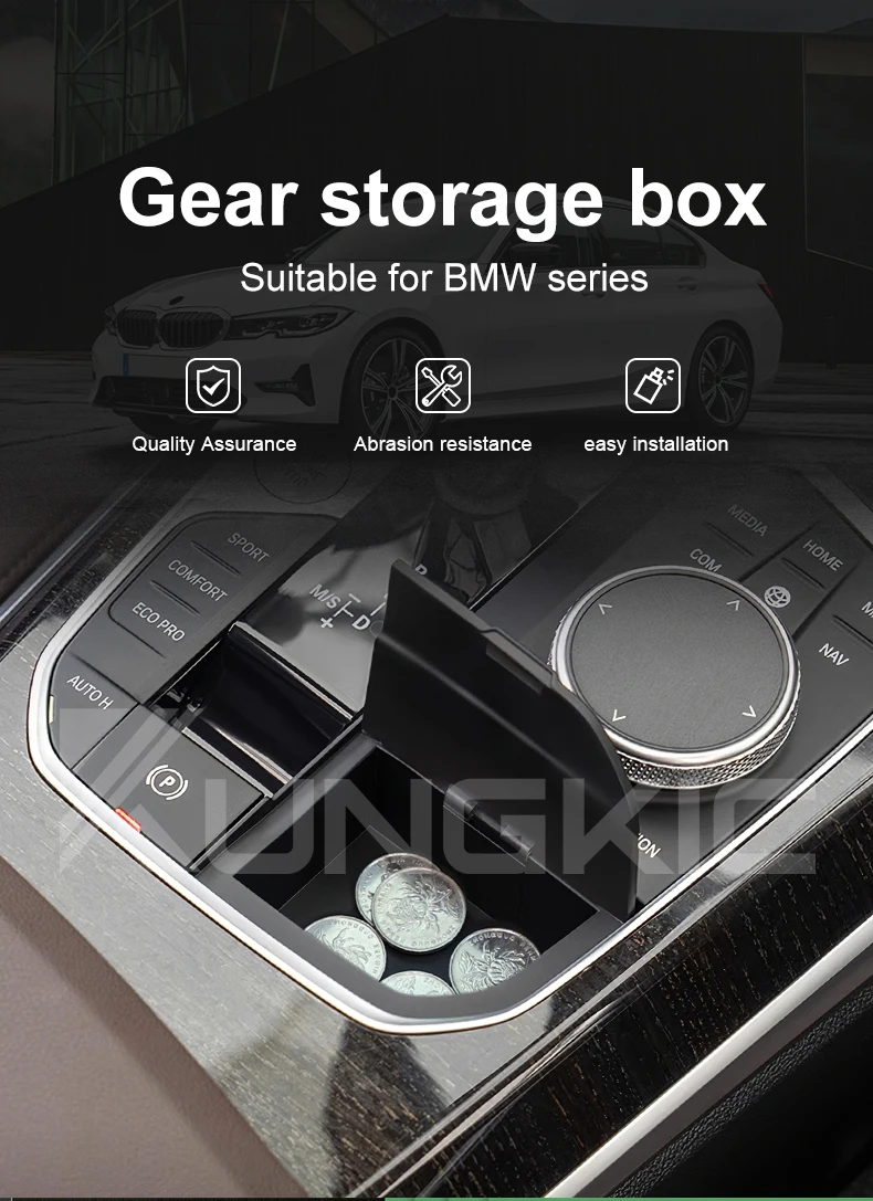 Aufbewahrungsbox für BMW G20 F40 G01 G05 G26 G02 G07 G06 F44 3er 4er X3 X5 X7 i4 LHD Modifikation Konsolen-Schalthebel Einfach – Detail 1
