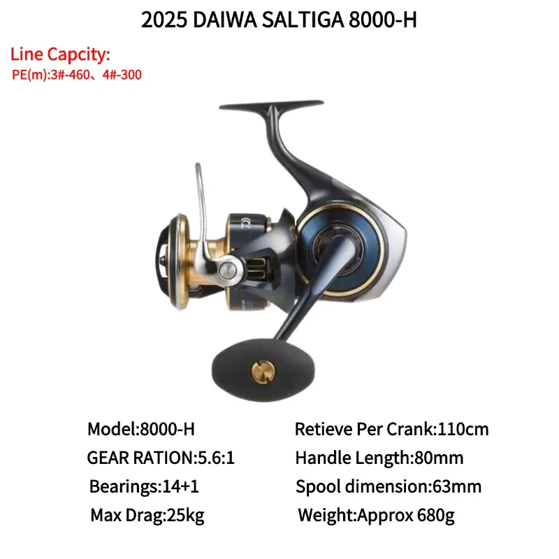 2025 DAIWA SALTIGA 8000-P 8000-H 10000-P 10000-H 14000-P 14000-XH