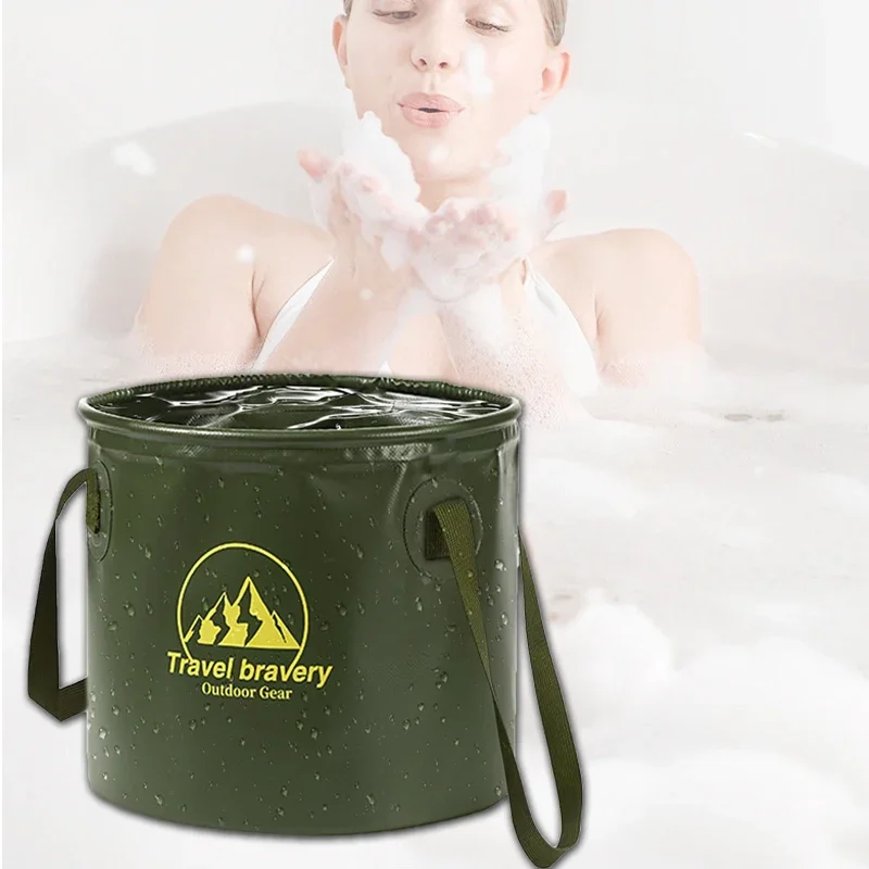 Multifunctional Folding Bucket 5L/10L/20L Portable Baby Bath Tub Insulated Shower Bag for Travel Camping Outdoor