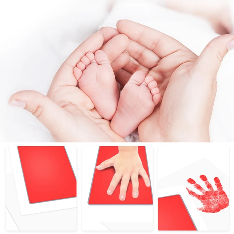 

Newborn Baby DIY Hand And Footprint Kit Ink Pads Photo Frame Handprint Toddlers Souvenir Accessories Safe Clean Baby Shower Gift