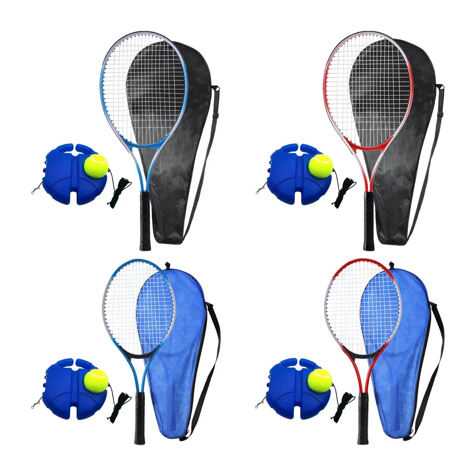 Tennis Racquet Portable Nylon Aluminum Alloy Tennis Practice Kit with Storage Bag for Parent Child Activities and Sports
