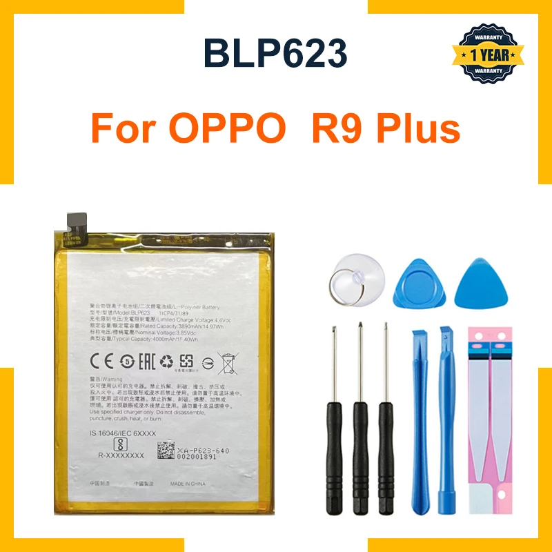 

New 4000mAh BLP623 Mobile Phone Battery For OPPO R9s Plus R9S+