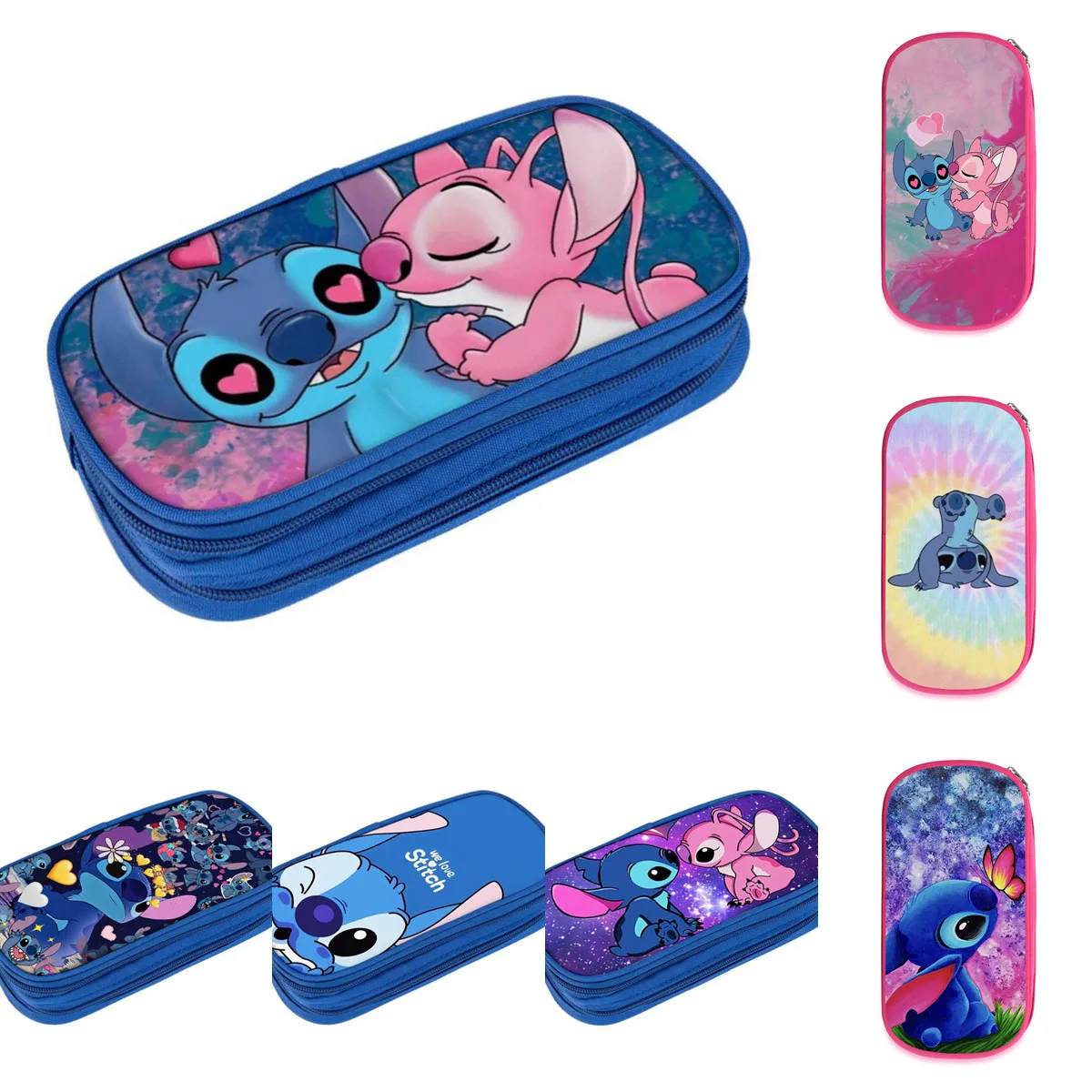 New-Disney-Stitch-Large-capacity-Pencil-Bag-Case-Anime-Figure-Double ...