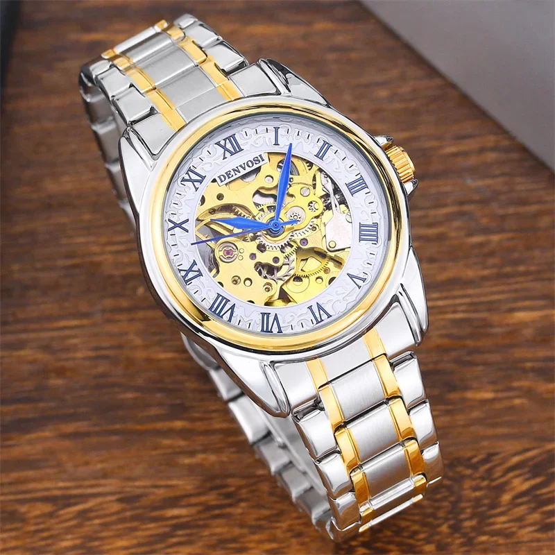 

Новые повседневные модные автоматические механические часы для мужчин, Классические Универсальные мужские часы из нержавеющей стали
