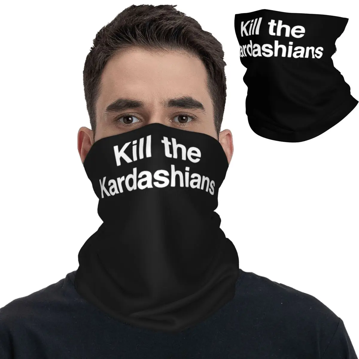 

Бандана Kill The Kardashians, шейный платок с принтом Ким Кайли Дженнер, многофункциональная моющаяся повязка на голову для езды на велосипеде, унисекс