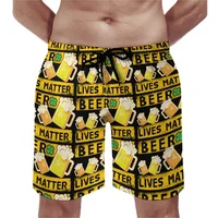 Beer Pattern Beach Shorts For Men Hawaiian Summer Holiday Casual Shorts Street 3d Printed Beer Festival Surfing Board Shorts 2